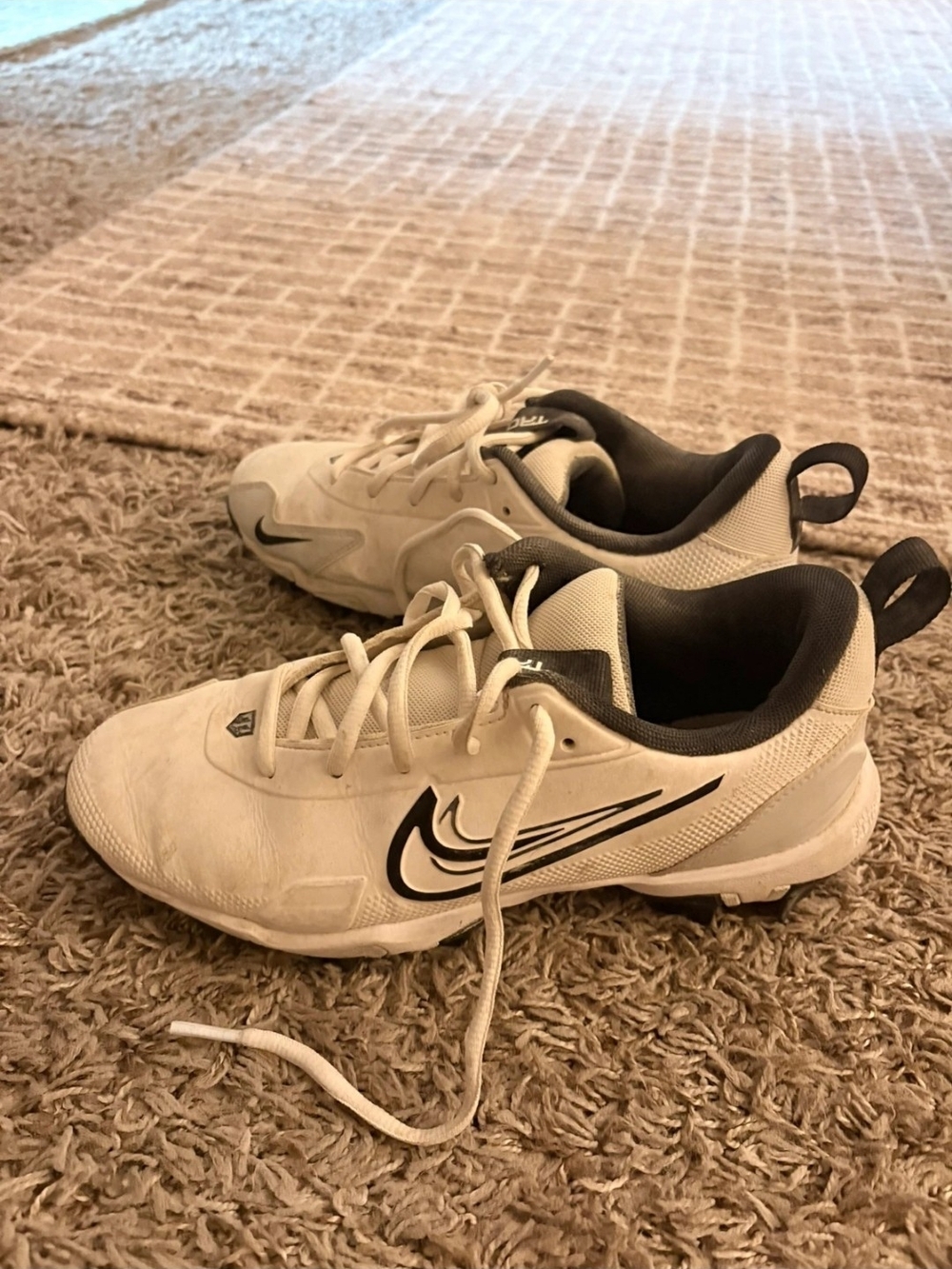 Nike Force Trout 9 Keystone Youth Baseball Cleats White Black Size 6Y